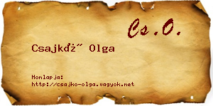 Csajkó Olga névjegykártya